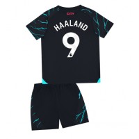 Dres Manchester City Erling Haaland #9 Tretina pre deti 2023-24 Krátky Rukáv (+ trenírky)